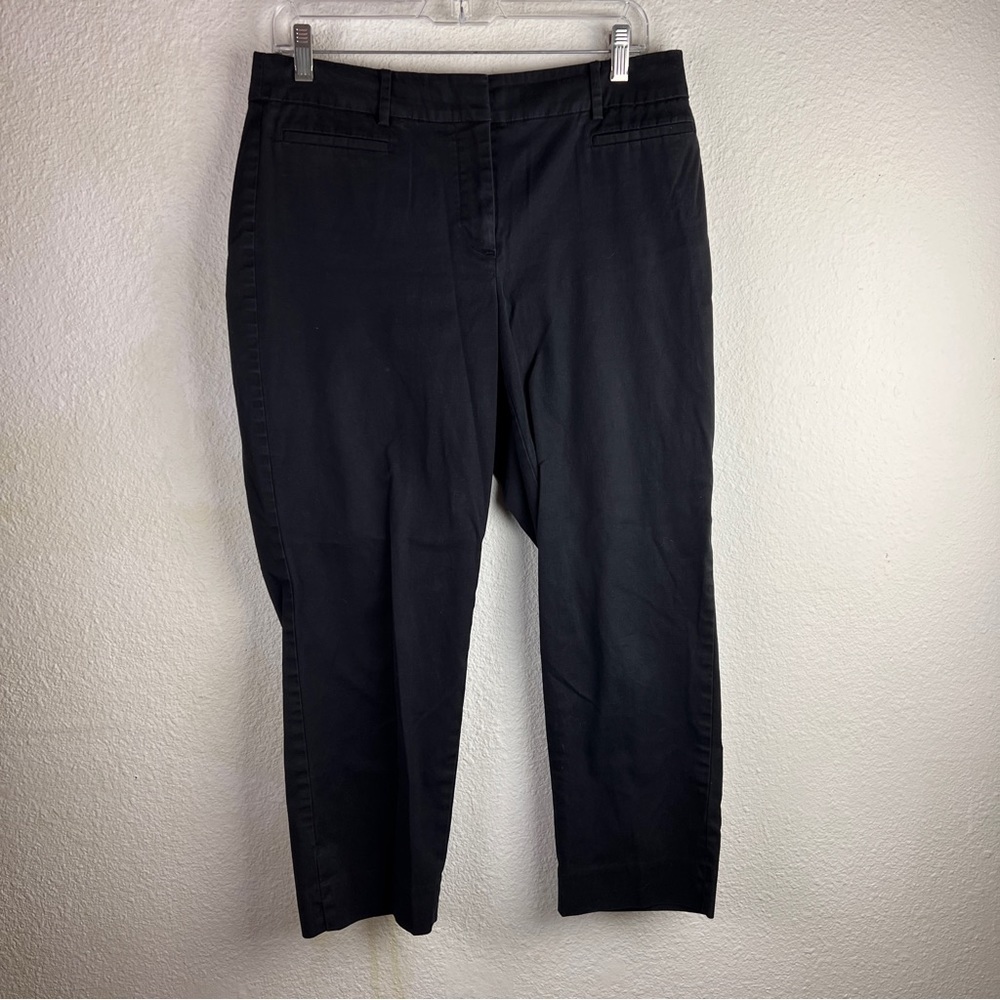 TALBOTS ‘THE PERFECT CROP’ navy 4 faux pockets pants. Curvy, size 8. EUC